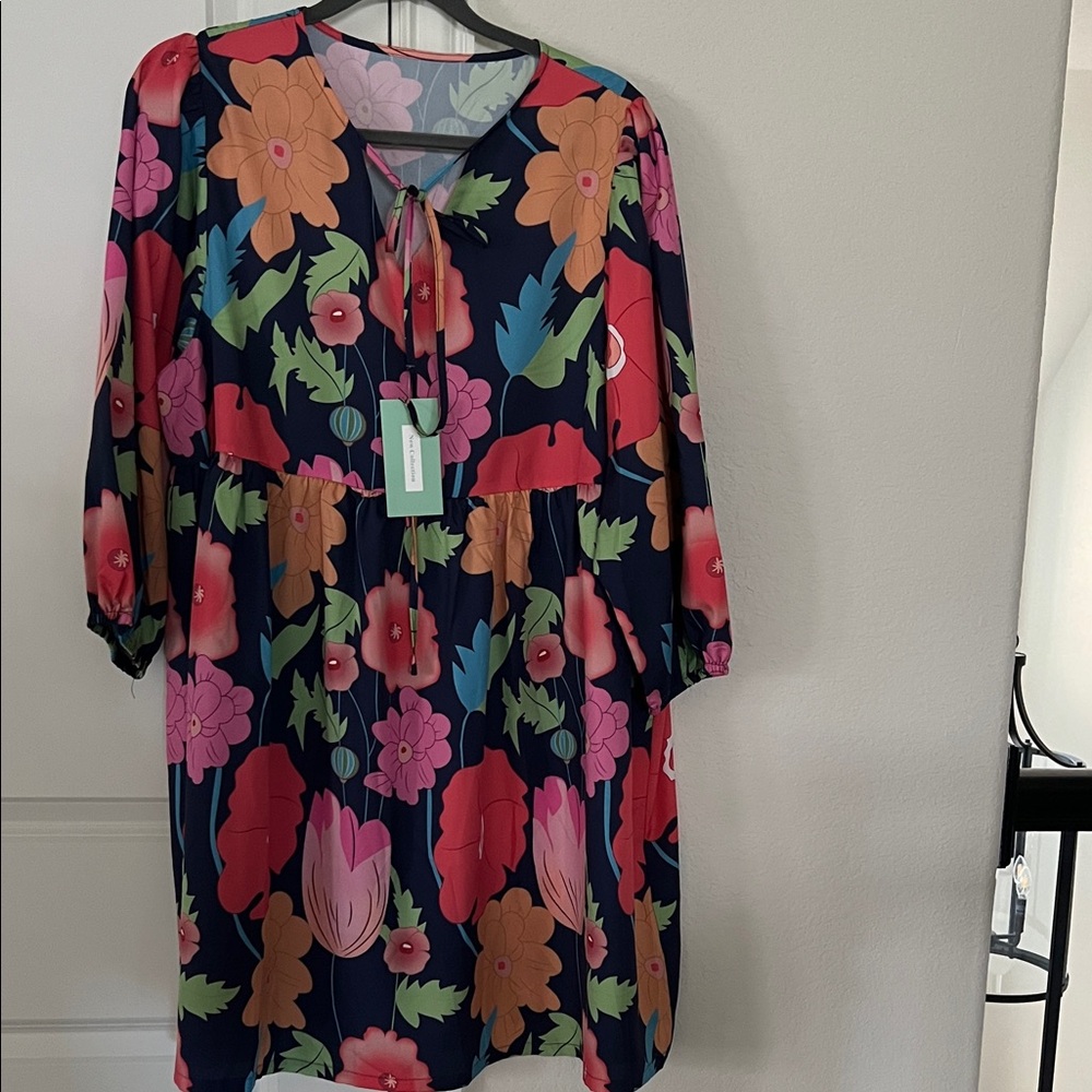 Colorful Floral Midi Dress